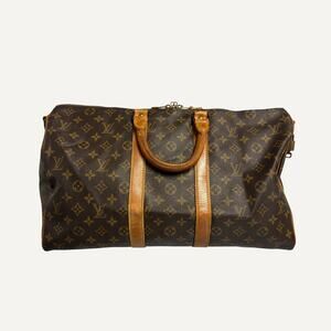Louis Vuitton Monogram Keepall Bandouliere 45 M41418 Brown Travel Bag FC872